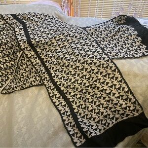 Michael Michael Kors black & white monogram pattern scarf *hand washable*